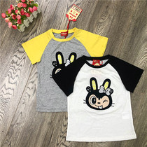 Attachment-owned MILIBAM rice grain class child clothing MBRA62542K summer pure cotton fine round collar short sleeve T-shirt girl
