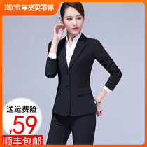 Black small suit jacket female interview jacket 2022 new professional formal wear female tooling Korean suit suit female