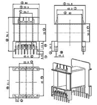 EE65 magnetic core skeleton horizontal skeleton high-frequency skeleton five sets of a pack