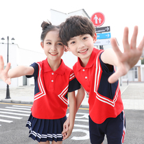 Kindergarten Garden Clothing Summer Clothing Primary School Students Class School Uniforms Suit Pure Cotton Short Sleeves Inglén Wind Sports Clothes