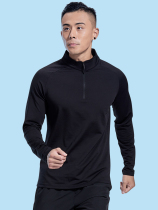 Sports long-sleeved fitness suit training suit running suit standing collar top grabbing flannel equipment