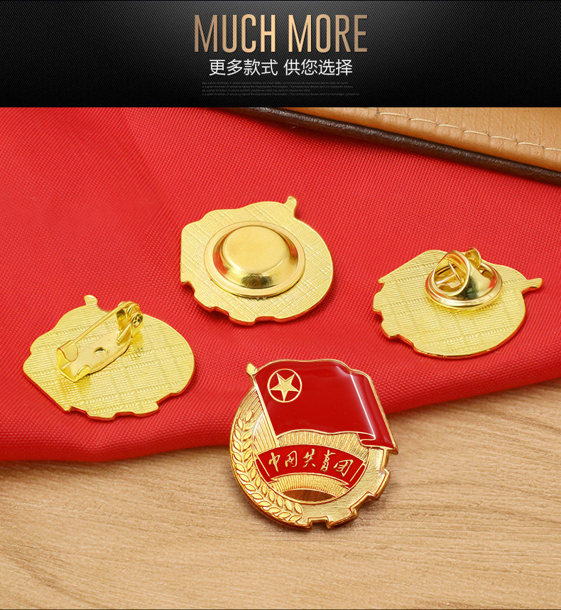 高档团徽新版小学生学生用胸针标准中国团员共青共青团大号胸徽胸