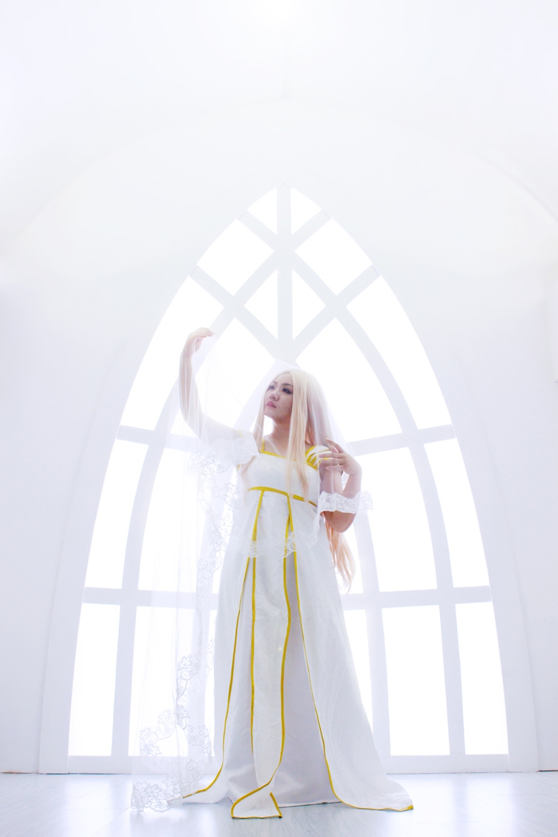 tcos 1504 fate zero 爱丽丝菲尔cos 拖地长礼服cosplay服装女装