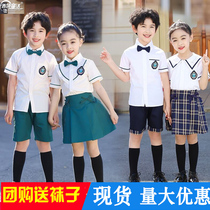 New Kindergarten Garden Suit Summer Clothing Inglém Wind Elementary School Uniforms Graduation Suit Children Performance class Costume Chorus Suit