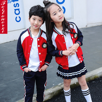 Kindergarten Garden uniforms Spring and winter clothing Primary school uniforms Class uniforms for teachers Childrens baseball clothes Two sets of red