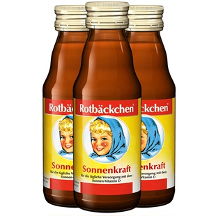 德国 小红脸Rotbackchen钙维他婴儿儿童宝宝补钙口服液125ml*3瓶