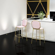 Nordic Iron Art Bar Stool Collection Silver Front Desk High Chair Mesh Red Shop Bar Home Backrest Chair Iron Workshop