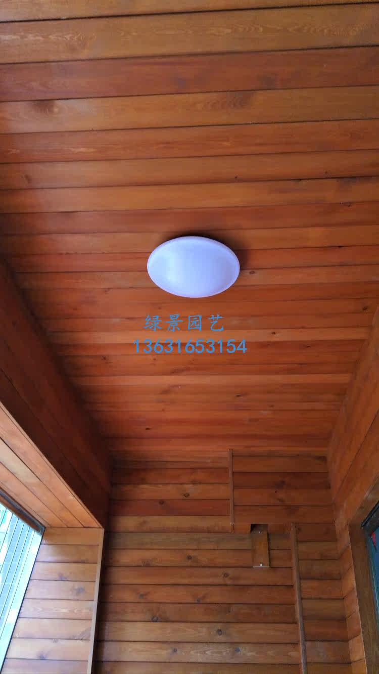 深圳同城上门安装布吉健康花城阳台樟子松防腐木露台包墙吊顶东莞