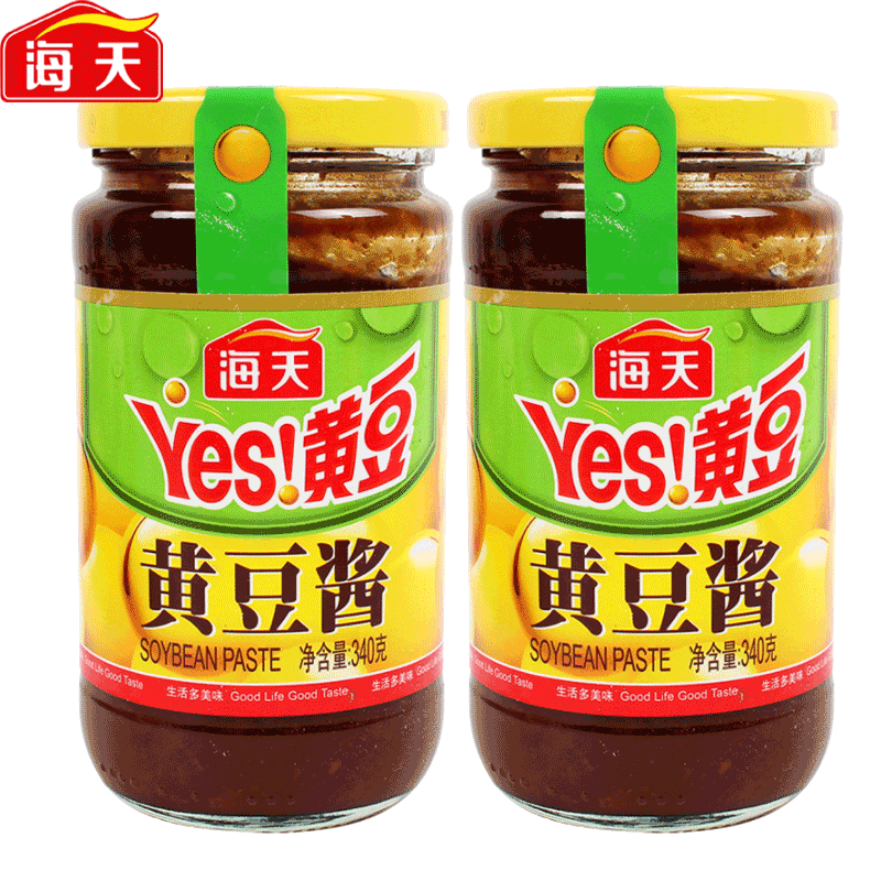 海天yes黄豆酱340g2原味香辣豆瓣酱炒焖菜拌面拌饭酱大豆酱调味