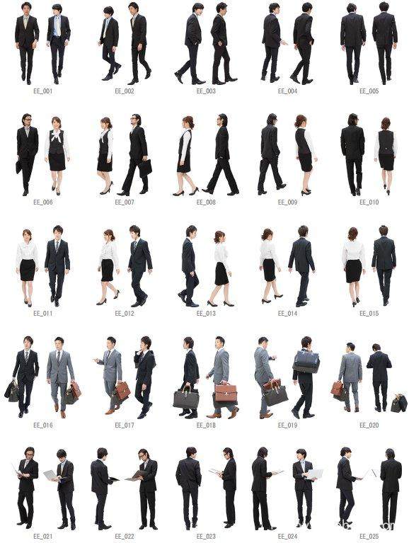 高清ps后期国外psd人物png亚洲商务商业人物建筑园林效果图素材