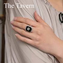 TheTavern Neant Design Wild agate surface pearl flower pentagonal zircon right ring