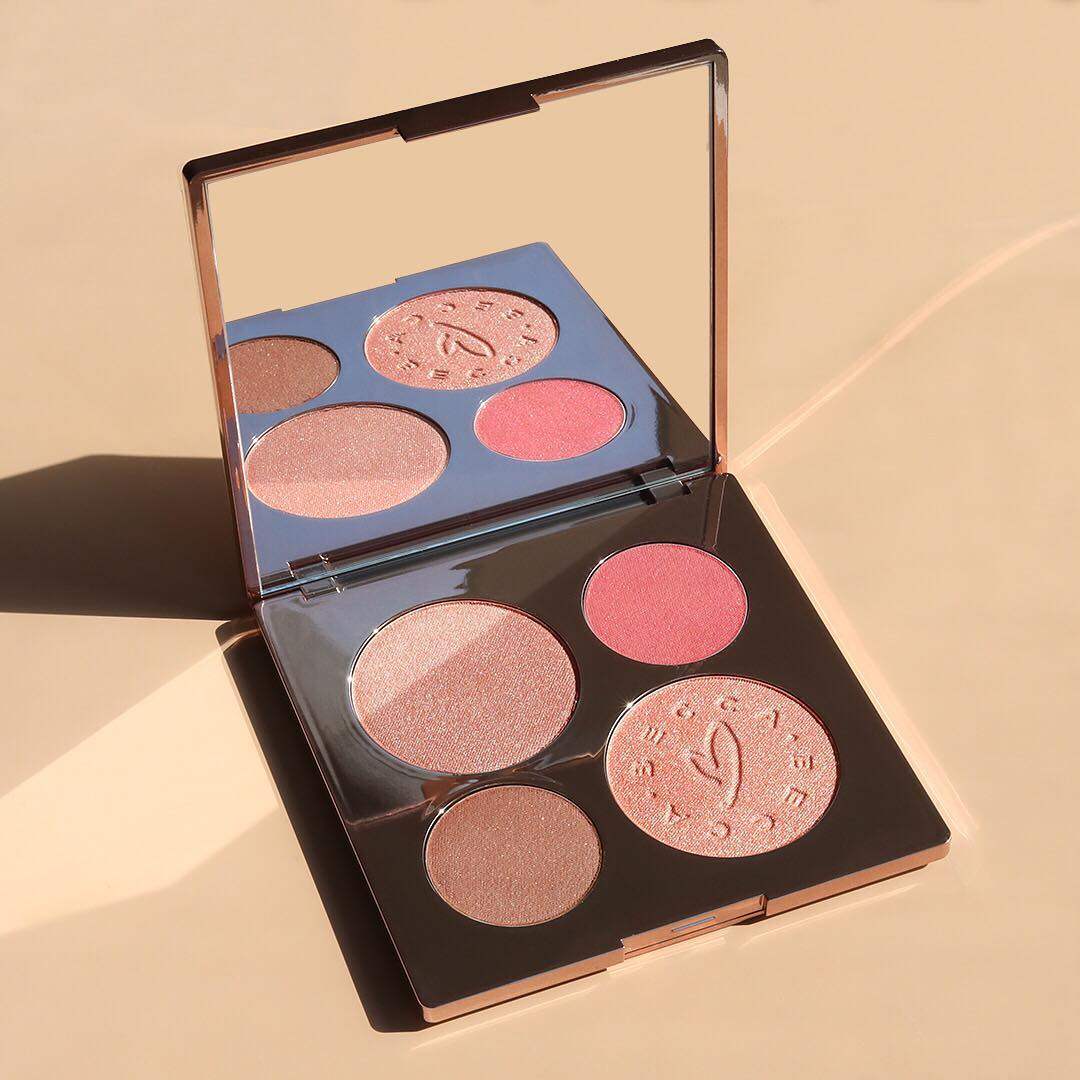 becca *chrissy大理石腮红修容高光4色盘 彩妆盘15g 限量合作盘