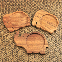 Thailand Teak solid wood Elephant coaster Southeast Asia pastoral household products Tea set kitchenware Tea cup round insulation pad