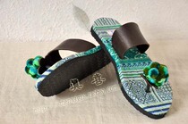 Imported popular Thai Miao embroidered big pom folk style Sandals sandals for womens home fabric slippers