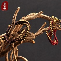 Thailand imported three braided copper bead bracelet wax rope travel commemorative gift couple National style personality female creativity