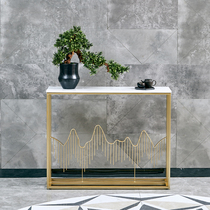 Villa sofa Back against the wall Bar Light luxury Nordic Marble entrance table Narrow long case New Chinese modern hotel
