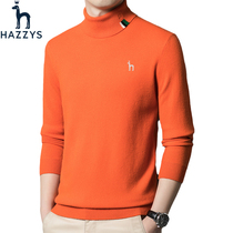 Haggis official pure cashmere shirt men's new winter fashion Korean version thickened the size of a cardigan for young and middle-aged youth