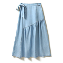 Jung Mei (QZ0515115) Fresh Air fluttering soft glutinous pituitary and twill with pleated laces half-body dress