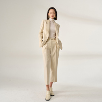 Rong Mei Qualcomm fashion fine European twill worsted wool profile suit jacket casual tapered trousers