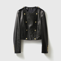 PC0321437 Turkey Imports Light Oil Wax Creamy Sheep Leather Trendy Light CE Wind Black Gold Short Leather Clothing