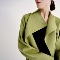 (DY0820896) slush fine wool containing mulberry silk cashmere wear cloak double coat