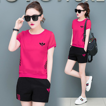 Summer sports suit womens 2021 New Korean loose casual fashion foreign style short sleeve summer two-piece set