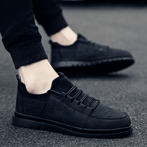 2021 new autumn trendy shoes Korean version of the trend Joker canvas mens shoes pure black casual sneakers board shoes men