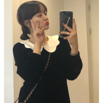 OPENING HOMEMADE BLACK HEBEN Wind Long Sleeves Dress Woman 2021 New Fall Mid-Style Dress