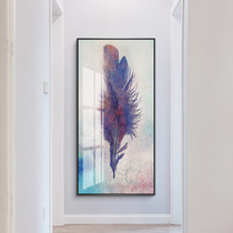 Abstract feather porch decorative painting modern simple corridor vertical painting Nordic entrance living room aisle floor painting