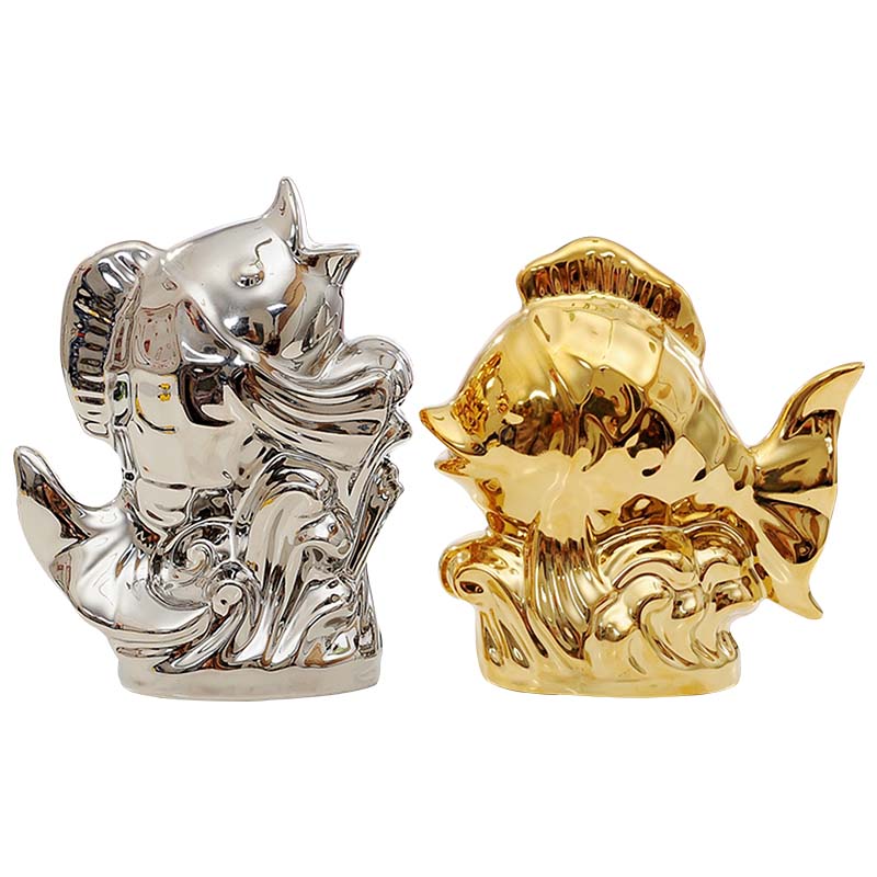 Household act the role ofing is tasted the modern ceramic handicraft creative furnishing articles sitting room adornment wedding gift of gold and silver sea fish