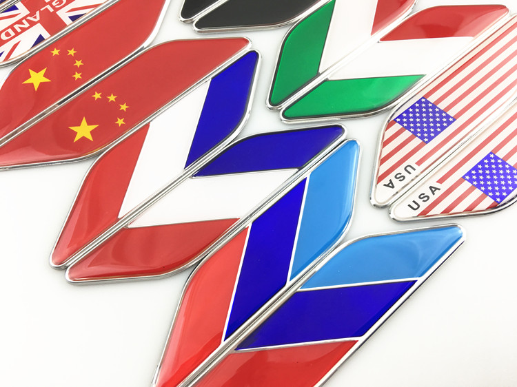 汽车装饰贴 爱国金属车贴 国旗车标贴 汽车叶子板装饰贴车门贴