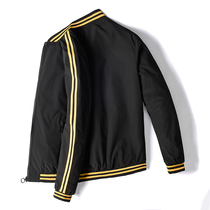 Mens coat spring and autumn Korean version of the trend loose fat plus size baseball uniform fat fat fat jacket mens jacket