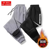 Pants mens autumn and winter sports pants plus fat plus size sweatpants tidal casual pants small feet plus velvet padded toe trousers