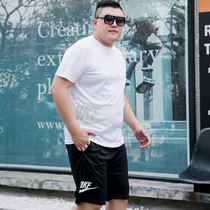 Men Short Sleeve T-shirt Summer Loose Gats Up Overweight Code Big Code Casual Sports Suit Running Fitness Speed Dry Clothes