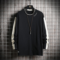 t-shirt man long sleeves ins chubby chubby easy to beat undershirt plus fat increase code spring autumn season thin and compassionate pure cotton clothes