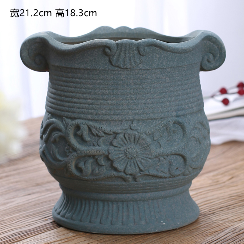 European high old com.lowagie.text.paragraph of large diameter running the meaty plant ceramic flowerpot more than meat, green asparagus flower implement extra large flower pot