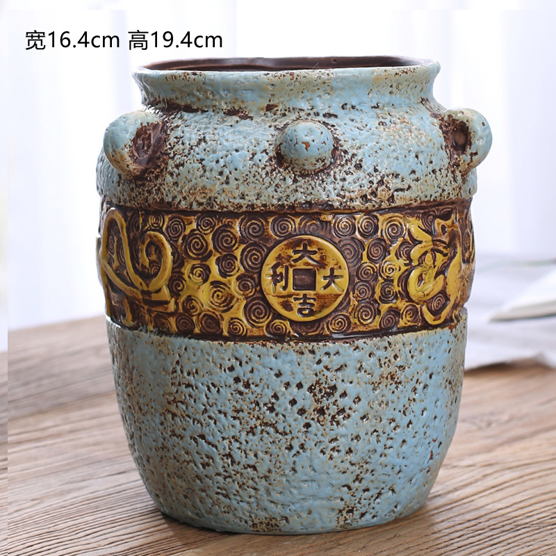 European high old com.lowagie.text.paragraph of large diameter running the meaty plant ceramic flowerpot more than meat, green asparagus flower implement extra large flower pot