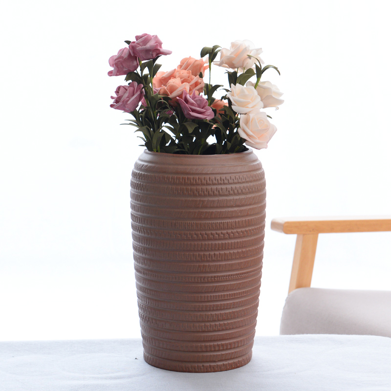 Coarse pottery ceramic vase planting restoring ancient ways is dried flowers sitting room zen flower arrangement home decoration wood, ceramic flower implement furnishing articles