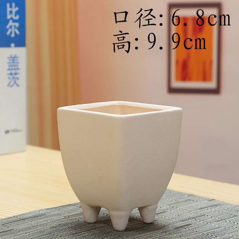 Flowerpot ceramic grain embryo, fleshy meat can be artificial painting, hand - made the design breathable biscuit firing green the plants potted flower pot