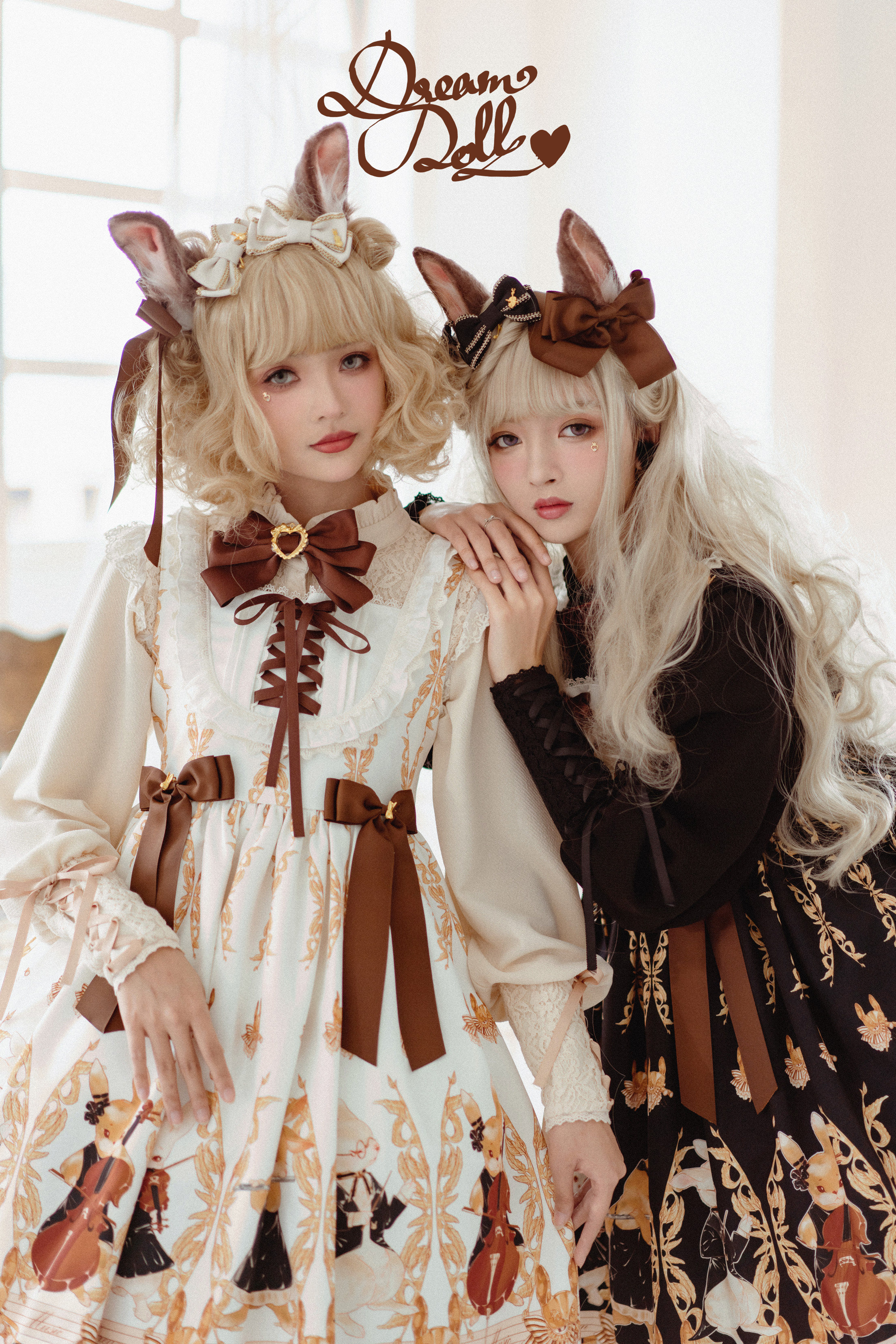 *现货*dream&doll  lolita原创设计 交响情人兔蕾丝花边连衣裙