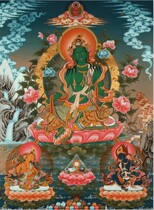 Portrait of Buddha and Bodhisattva Portrait of Buddha and Bodhisattva Tantric L Green Tara 9 Portrait of Buddha Portrait Paper Double-sided Plastic Seal