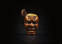 Japan Laogen pays Japanese ancient art pendant pendant play piece piece of thread Seal Cage carving hand string