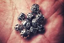 Silver beads-beads with beads rosary hand string silver ornaments