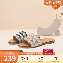 Tata he her summer rhinestone Pearl Xiangfeng flat with women sandals ILQ01BT0