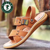 Woodpecker sandals mens summer 2021 new dual-use cool slippers non-slip wear-resistant cattle tendon bottom casual beach shoes tide