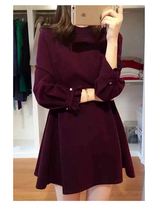 French maje meritocratic wine red little fragrant wind temperament autumn winter one-piece dress