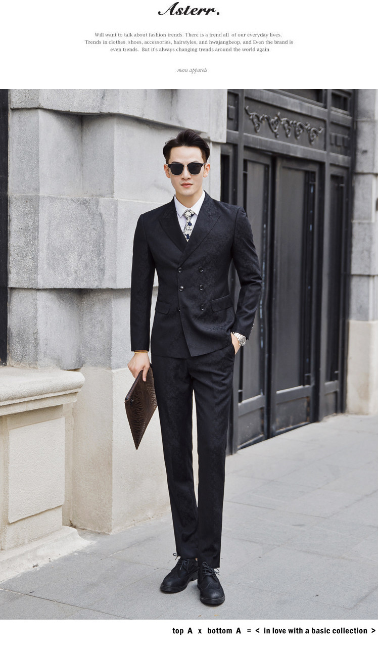 80聚酯纤维20粘纤s5xl三排扣西服套装三件套6026p295