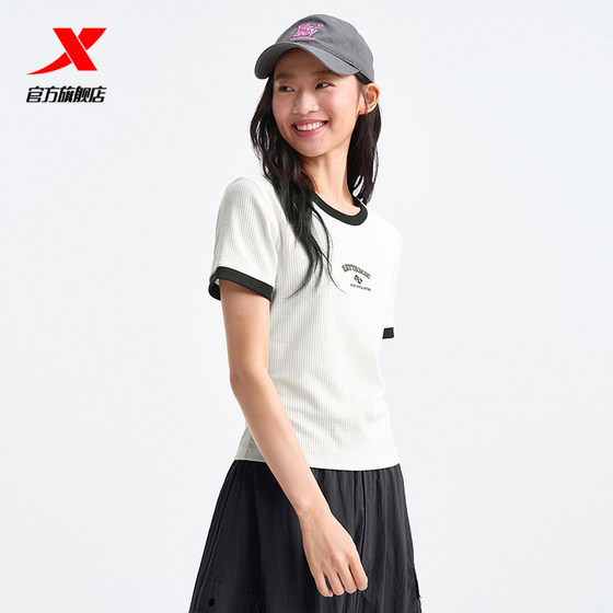 XTEP 스포츠 스포츠 단락 여성의 새로운 여름 라운드 목 반팔 다용도 짧은 티셔츠 975228010263 XTEP 스포츠 스포츠 단락 여성의 새로운 여름 라운드 목 반팔 다용도 짧은 티셔츠 975228010263