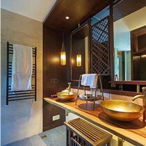 Brass washbasin designer homestay home basin basin round pure copper European style retro art Basin