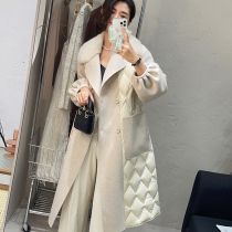 Goddess 2022 New Fur Coat Wool Reversible Lantern Sleeve Coat White Goose Down Down Coat Mink Collar